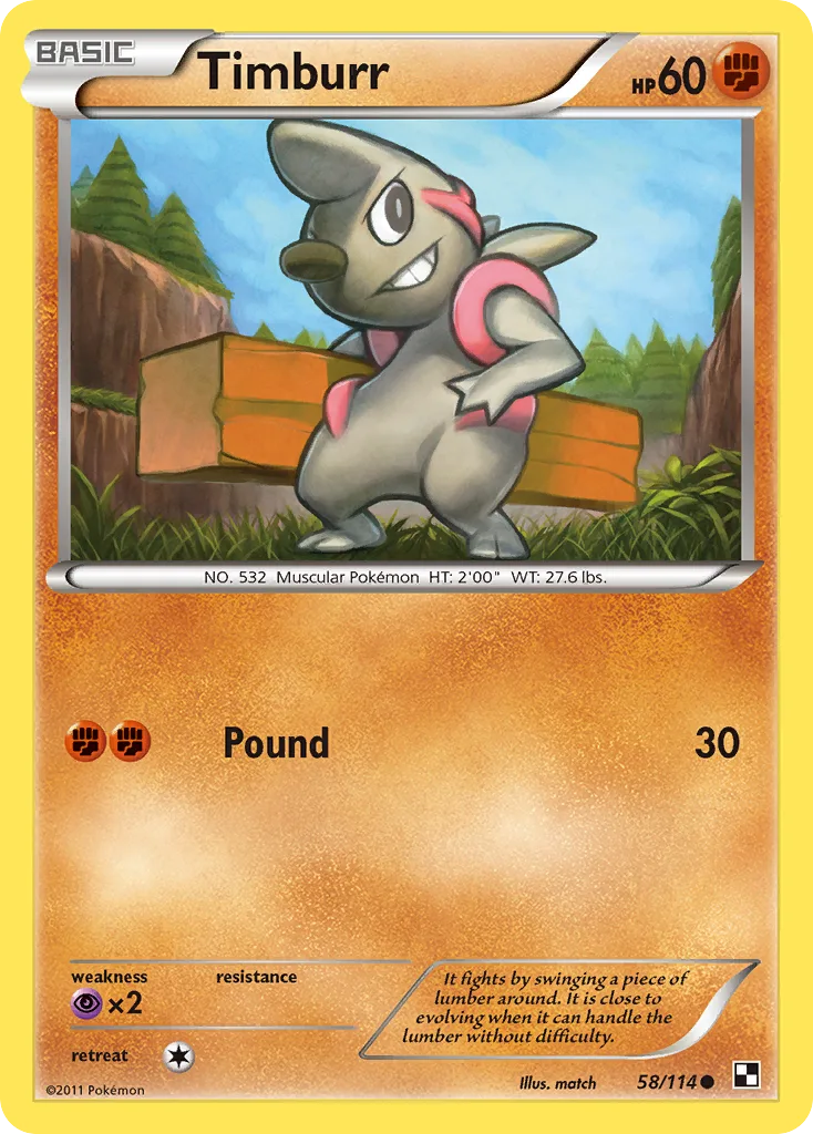 timburr pokemon card value 047/086 Reverse Holo TCG Fighting Colorless Timburr (Celestial Guardians #94/239, 1-Diamond)