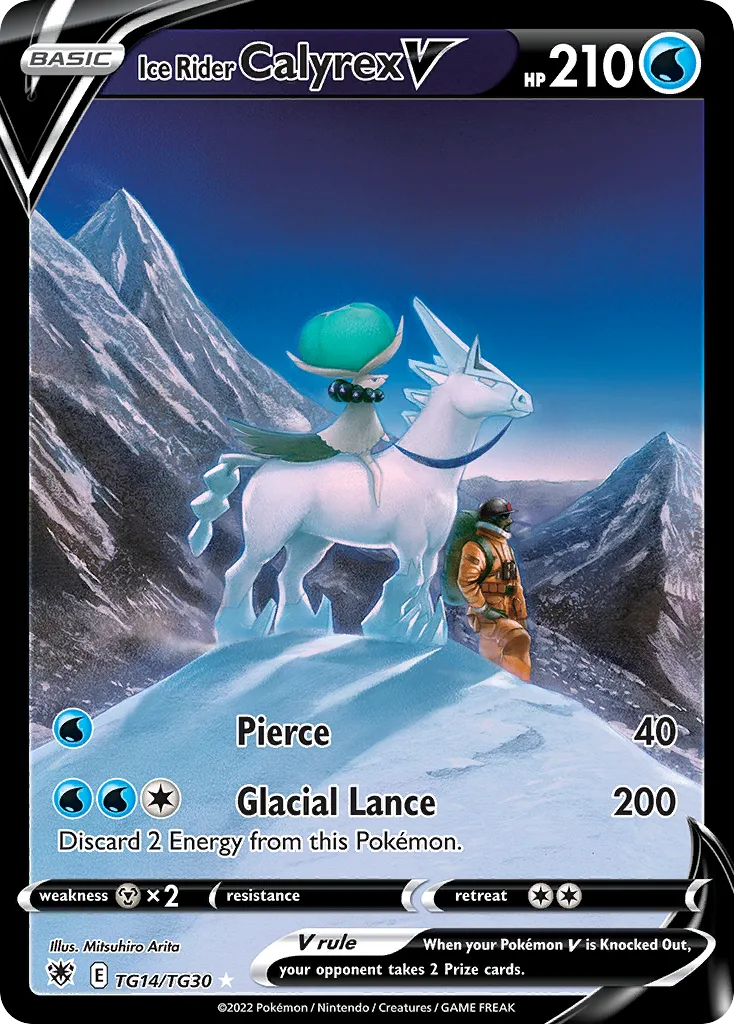 ice rider calyrex vmax pokemon card value TG15/TG30 Kooky Collectibles variation to centering Full Art/Ice Rider Calyrex Vmax