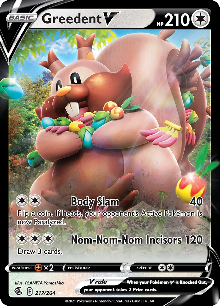 greedent vmax pokemon card value TCG Fusion Strike 218/264 Placeholder Image Provided Greedent VMAX #272 Prices |