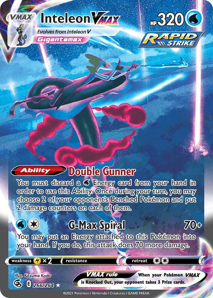 inteleon pokemon card value Illustration Rare Mega Evolution 142/132 PSA 10 Attack 1 Inteleon Vmax 079/264 Fusion Strike